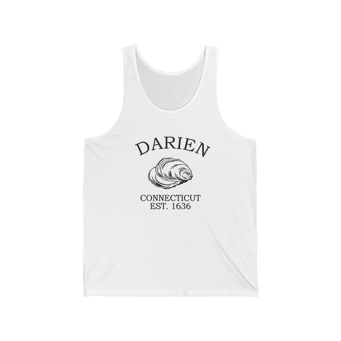 Darien Connecticut Vintage Retro Unisex Cotton Jersey Tank Top - Black Logo