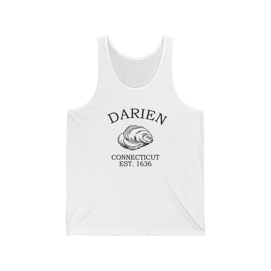 Darien Connecticut Vintage Retro Unisex Cotton Jersey Tank Top - Black Logo