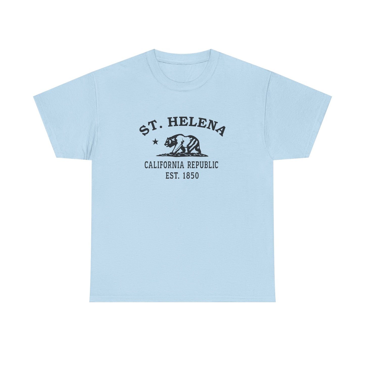 St Helena California Vintage Retro Unisex Heavy Cotton Tee - Black Logo