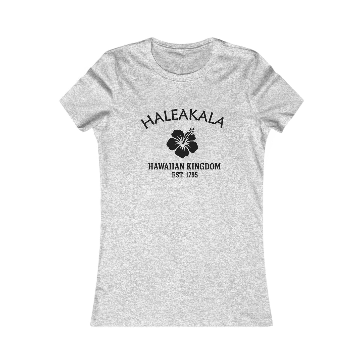 Haleakala Hawaii Ringspun Cotten Fitted Vintage Retro Womens Tee - Black Logo