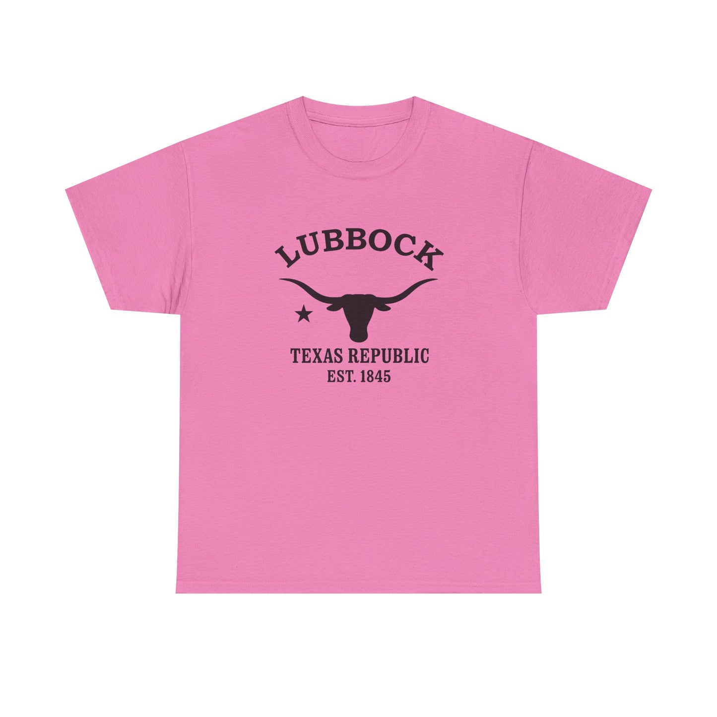 Lubbock Texas Vintage Retro Unisex Heavy Cotton Tee - Black Logo