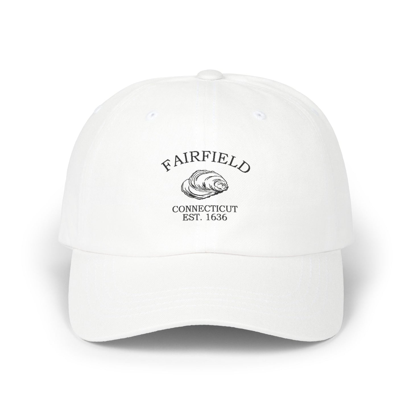 Fairfield Connecticut Vintage Retro Embroidered Cotton Cap - Black Logo