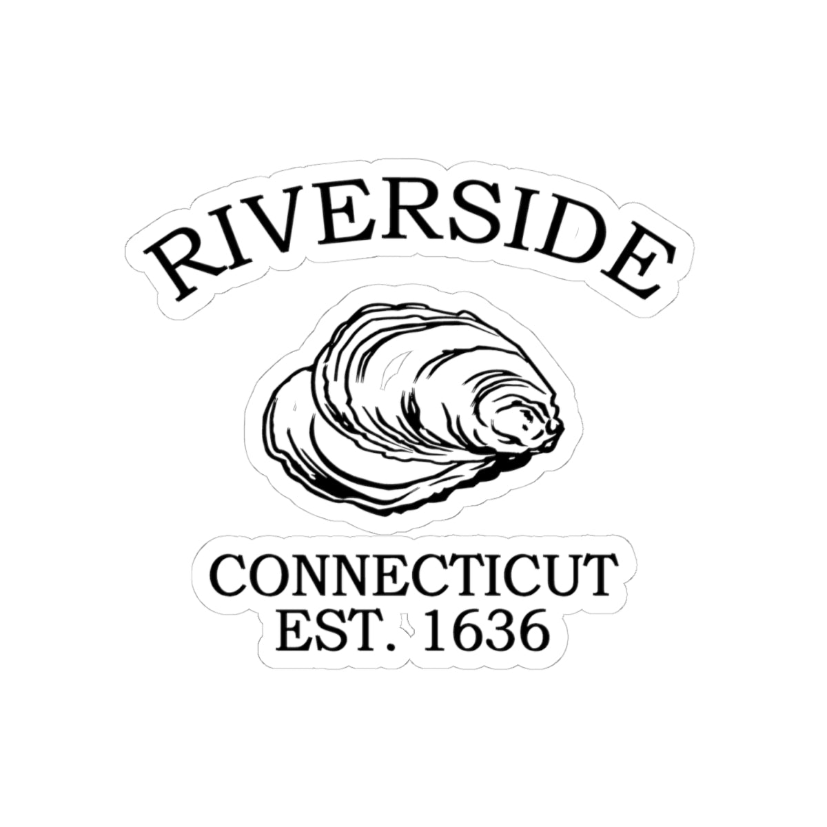 Riverside Connecticut Vintage Retro Vinyl Sticker - Black Logo