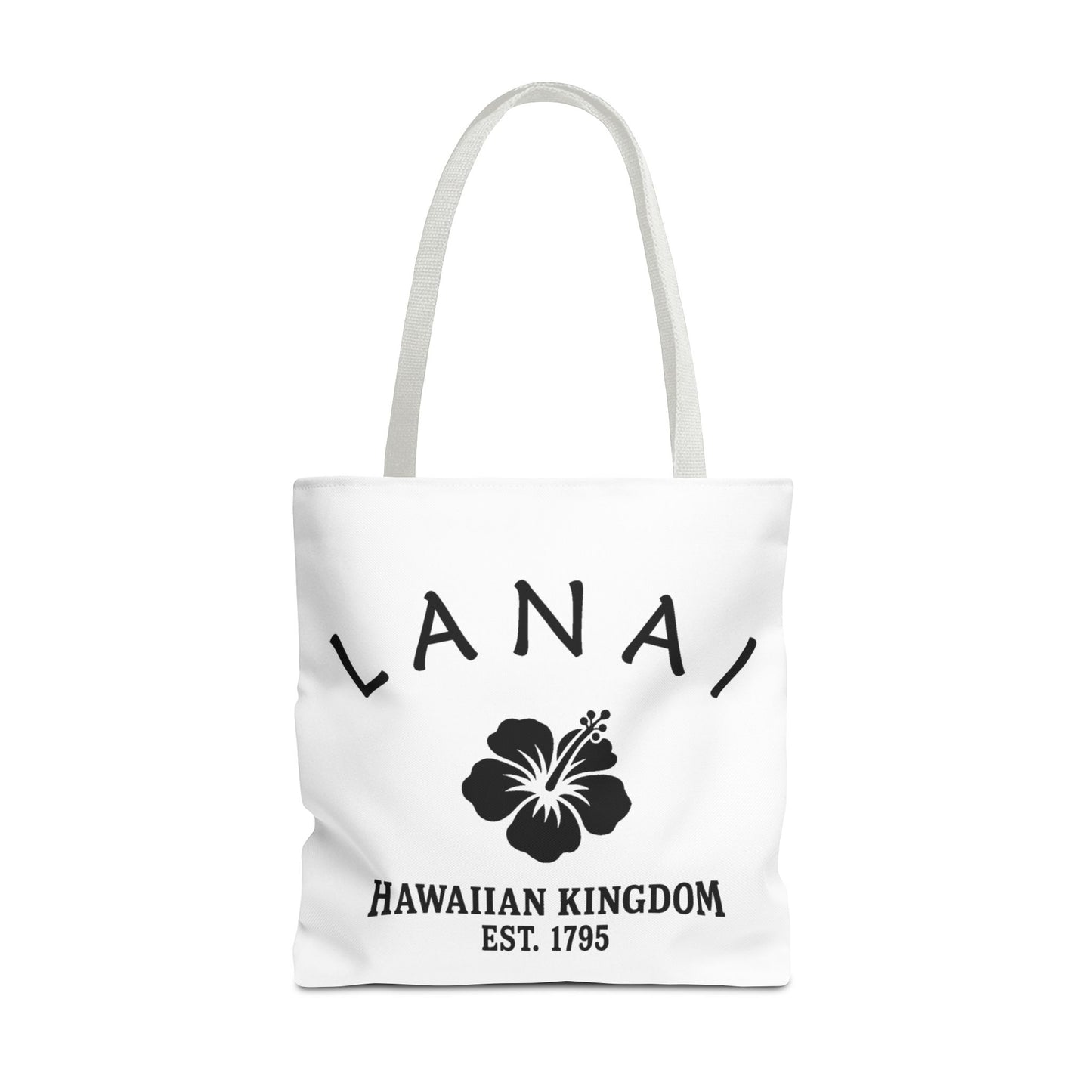 Lanai Hawaii Vintage Retro Light Canvas Tote - Black Logo