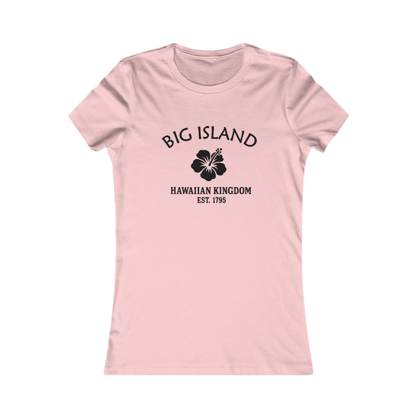 Big Island Hawaii Ringspun Cotten Fitted Vintage Retro Womens Tee - Black Logo