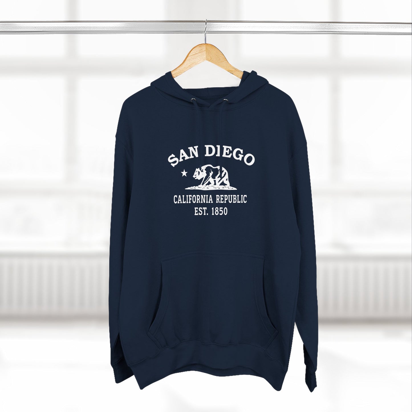 San Diego California Vintage Retro Unisex Heavy Cotton Hoodie - White Logo