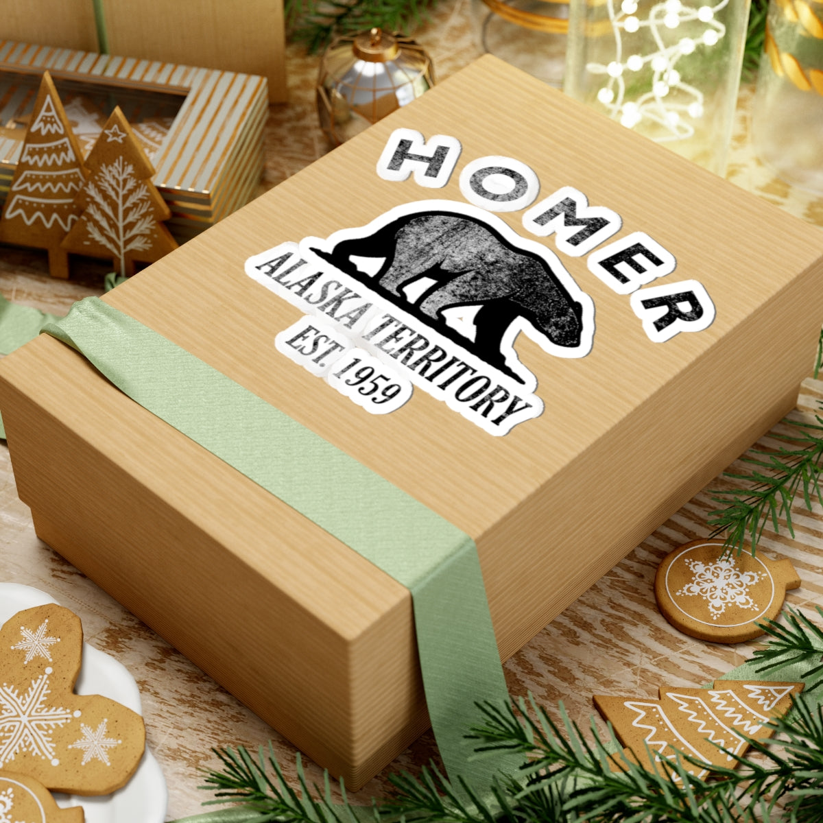 Homer Alaska Vintage Retro Vinyl Sticker - Black Logo