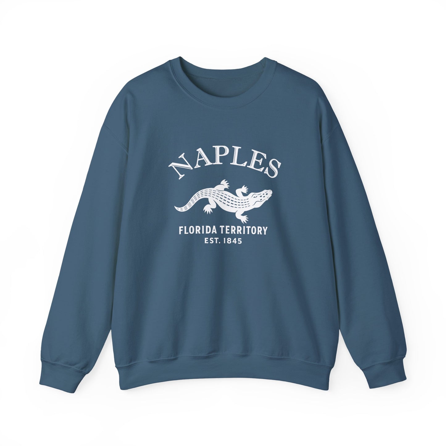 Naples Florida Vintage Retro Unisex Heavy Crewneck Sweatshirt - White Logo