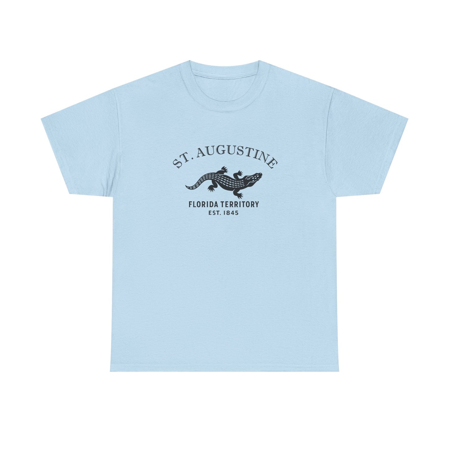 St Augustine Florida Vintage Retro Unisex Heavy Cotton Tee - Black Logo