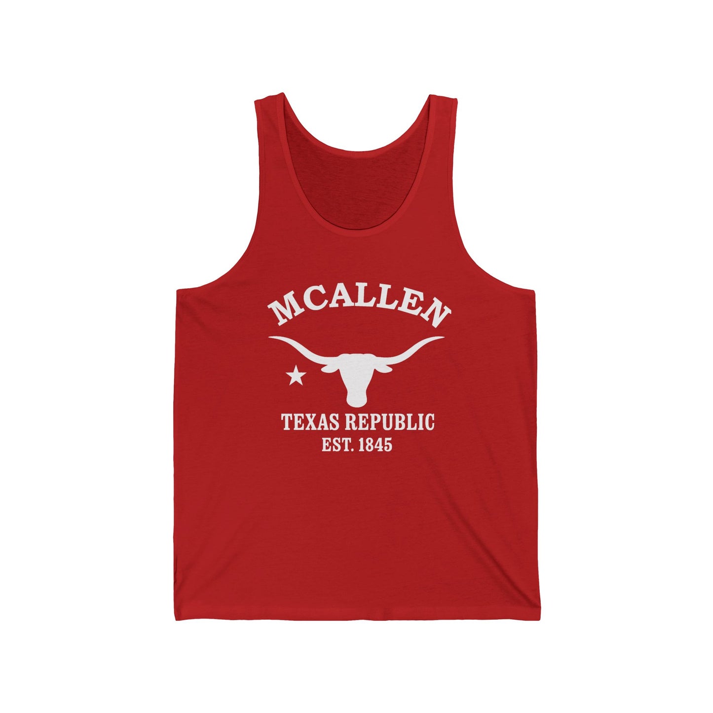 McAllen Texas Unisex Cotton Jersey Tank Top - White Logo