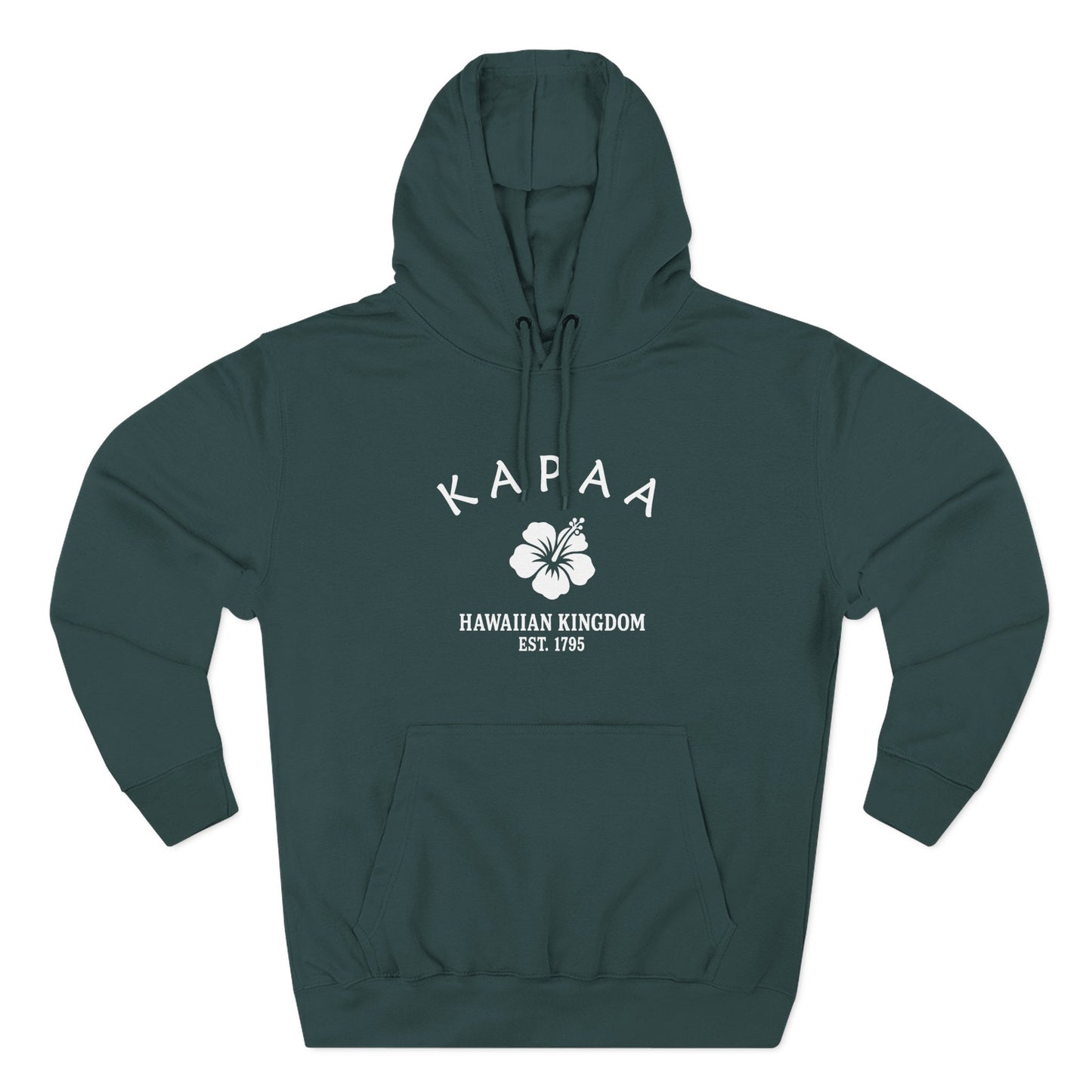 Kapaa Hawaii Vintage Retro Unisex Heavy Cotton Hoodie - White Logo