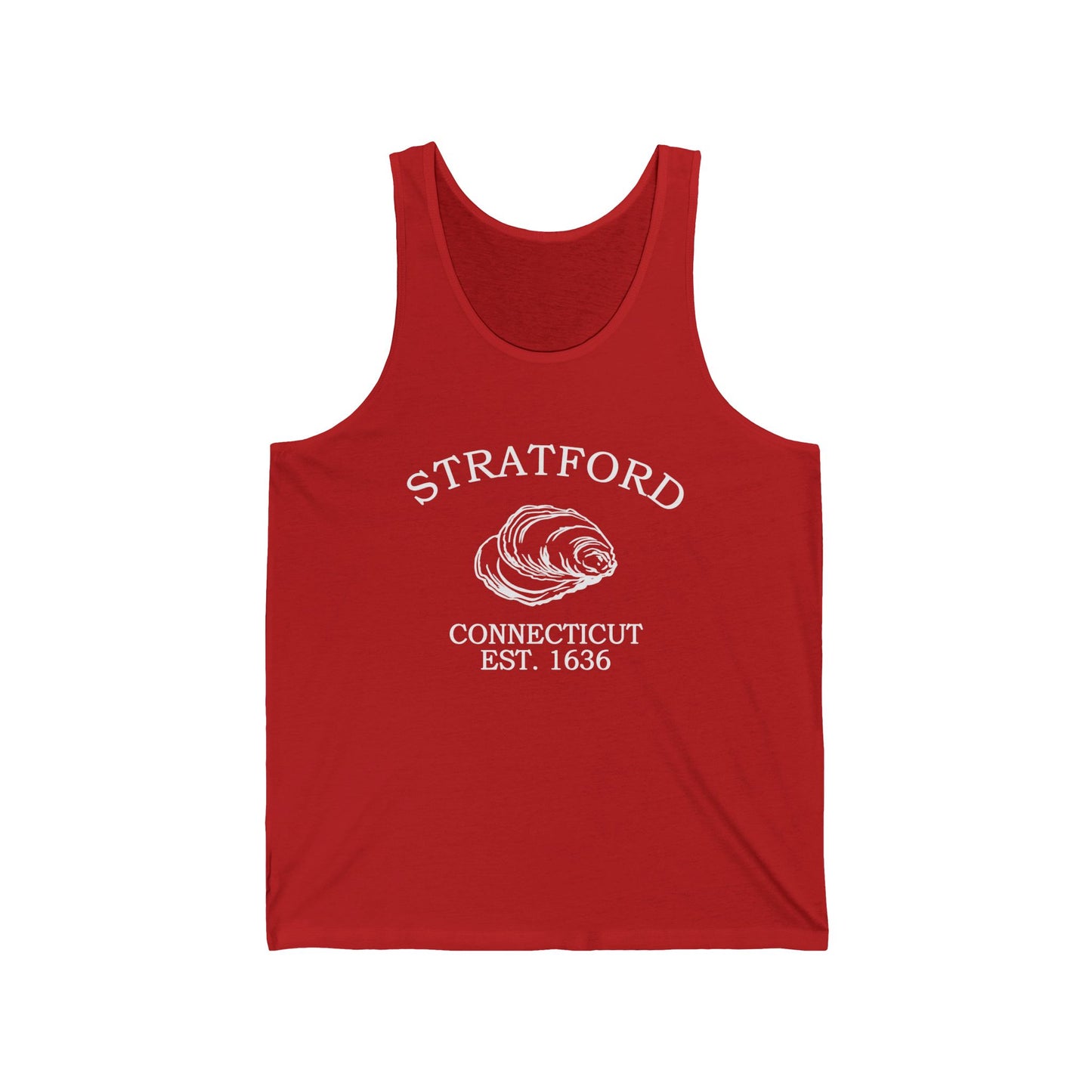Stratford Connecticut Vintage Retro Unisex Cotton Jersey Tank Top - White Logo