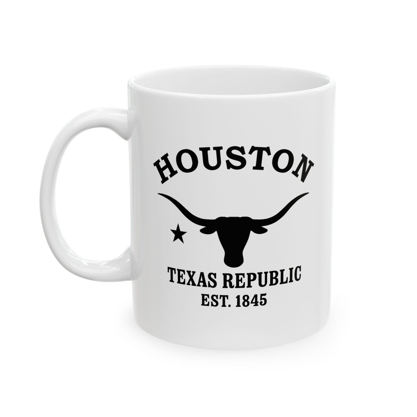 Houston Texas Vintage Retro Ceramic Mug - Black Logo