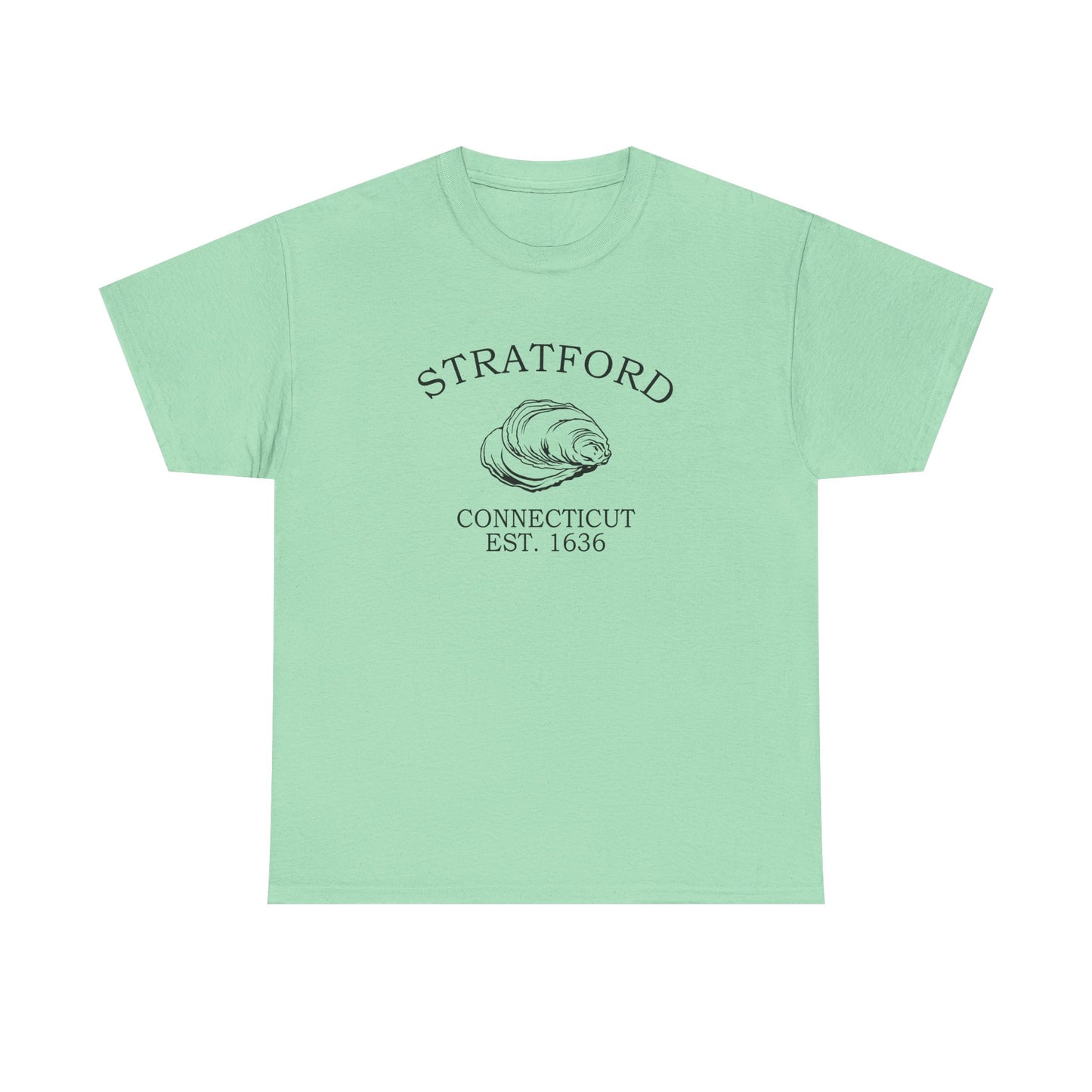 Stratford Connecticut Vintage Retro Unisex Heavy Cotton Tee - Black Logo