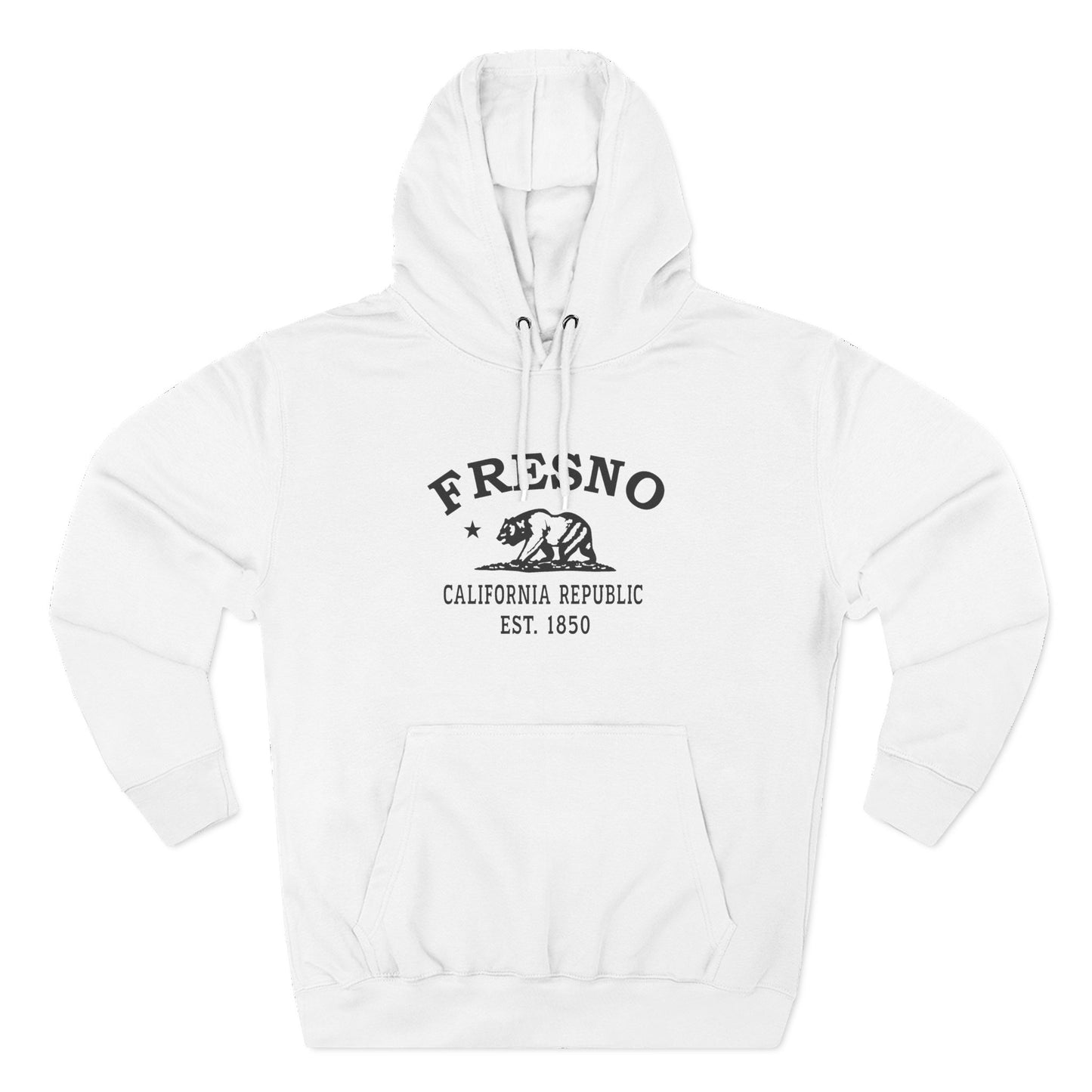 Fresno California Vintage Retro Unisex Heavy Cotton Hoodie - Black Logo
