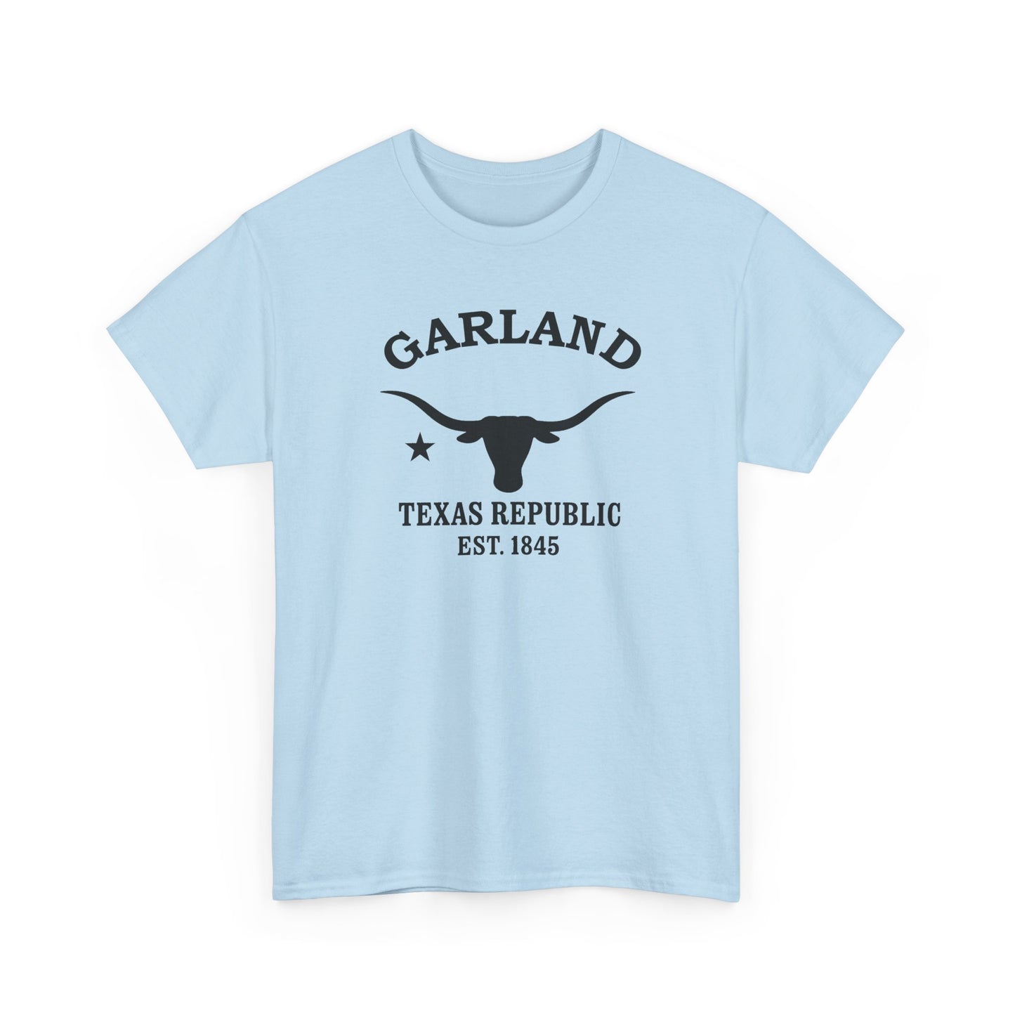 Garland Texas Vintage Retro Unisex Heavy Cotton Tee - Black Logo