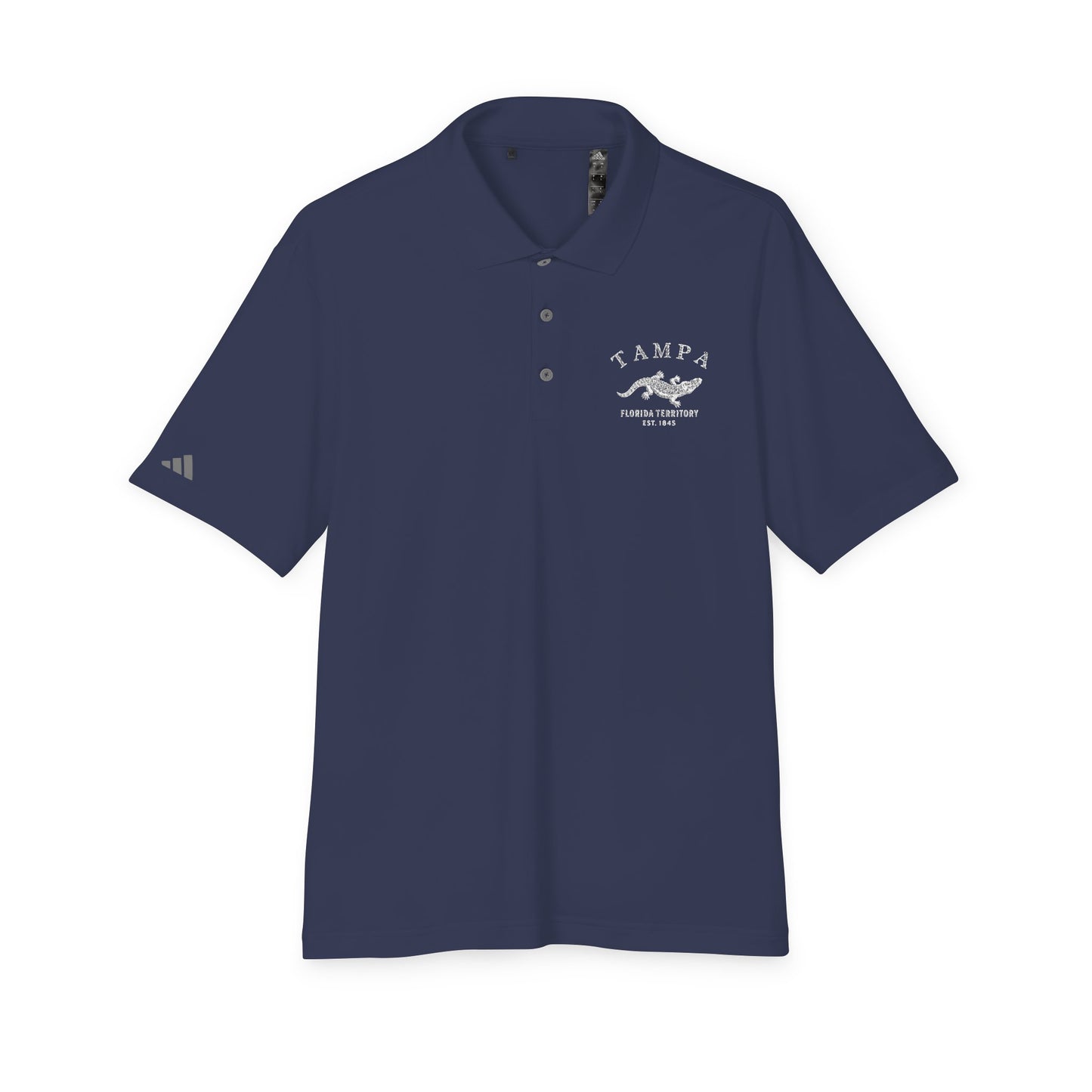 Tampa Florida Vintage Retro Embroidered Performance Polo Shirt - White Logo