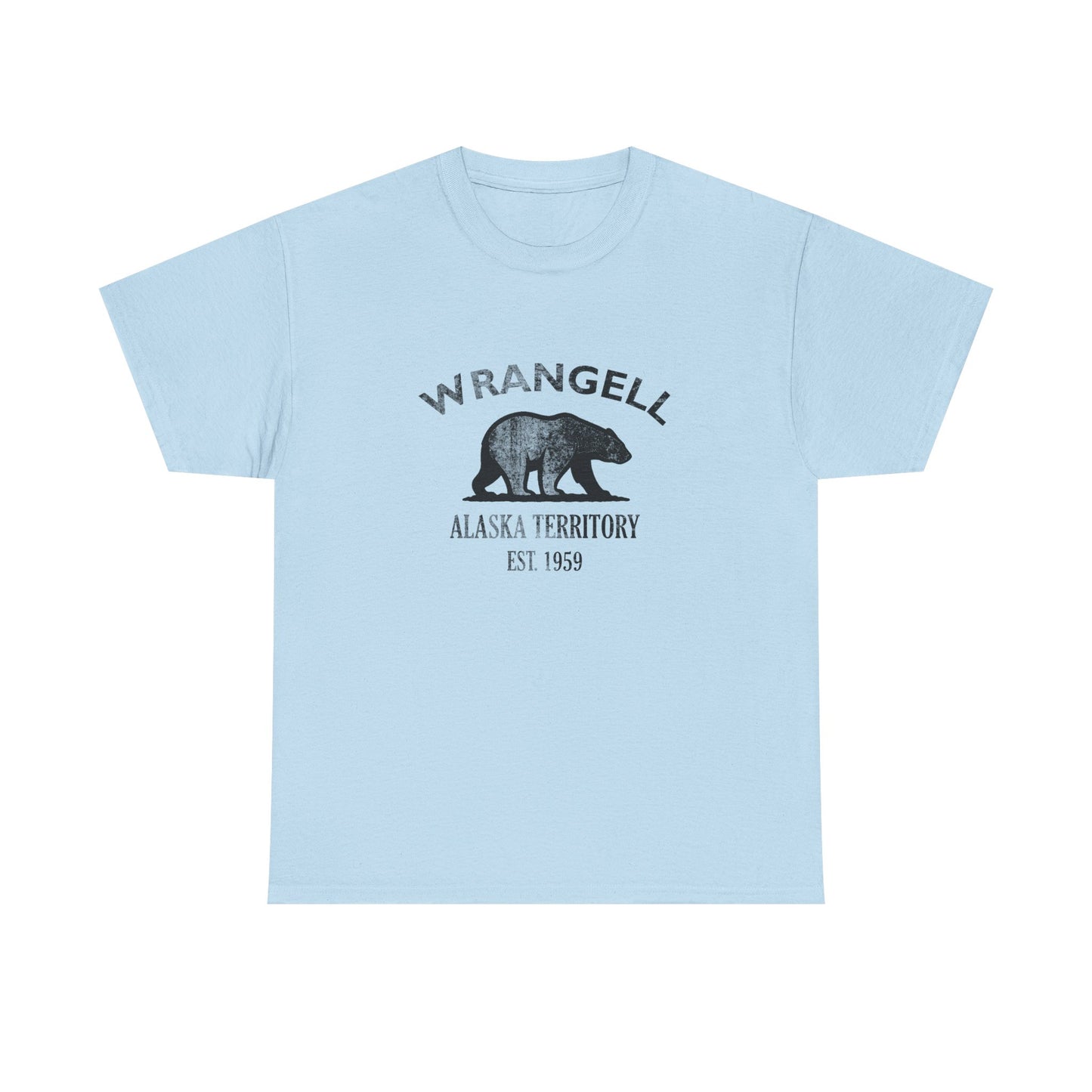Wrangell Alaska Vintage Retro Unisex Heavy Cotton Tee - Black Logo