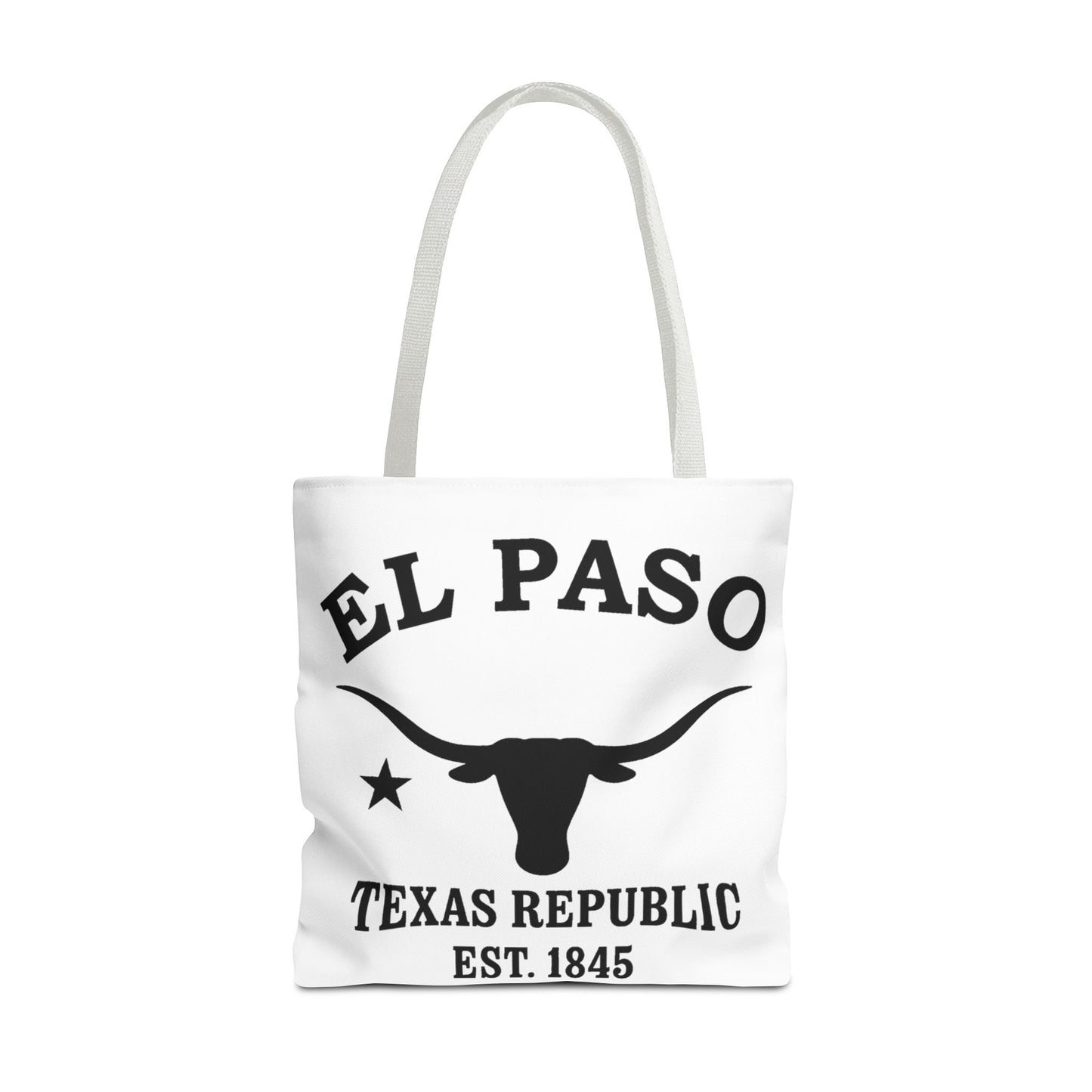 El Paso Texas Vintage Retro Light Canvas Tote - Black Logo