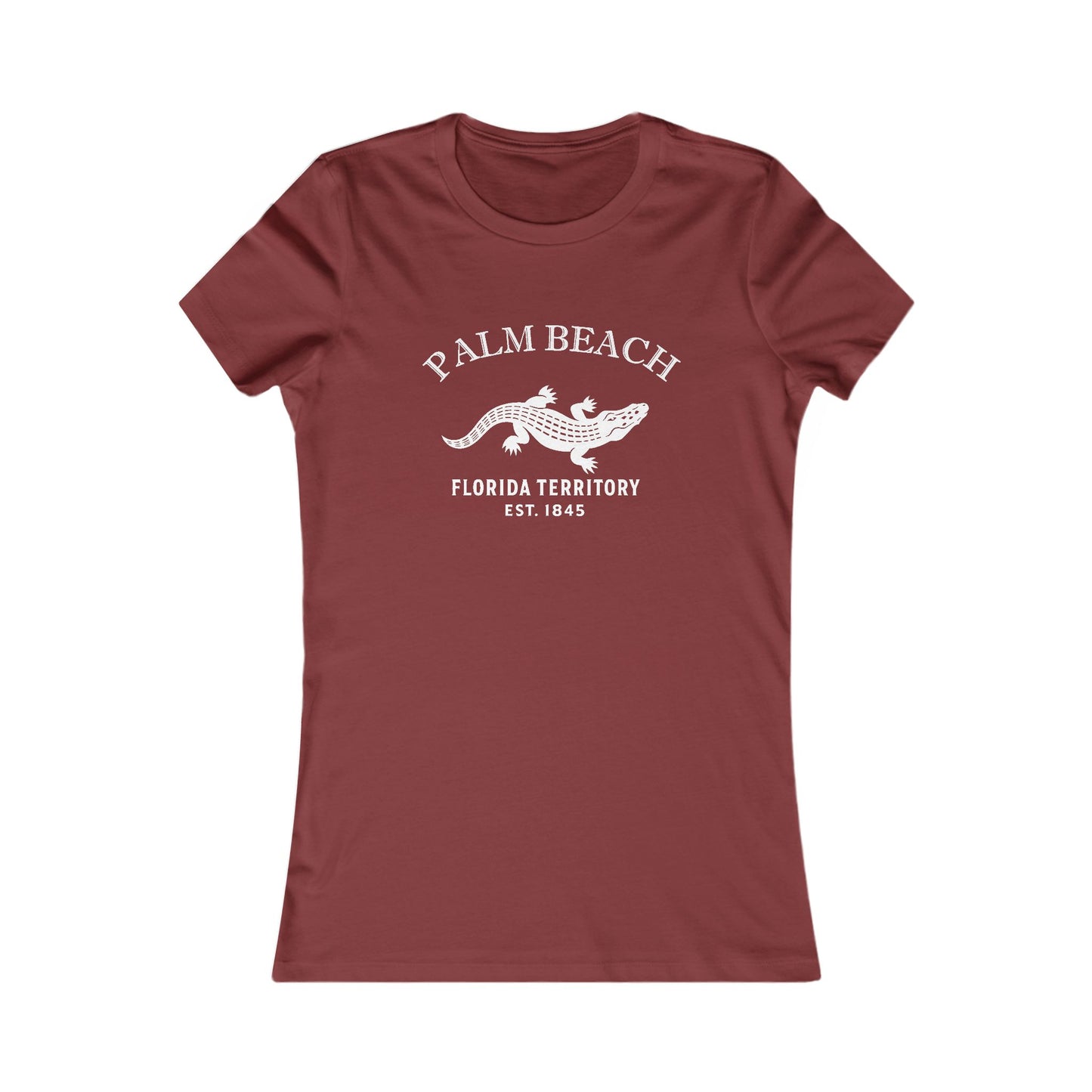 Palm Beach Florida Vintage Retro Womens Fitted Ringspun Cotton Tee - White Logo