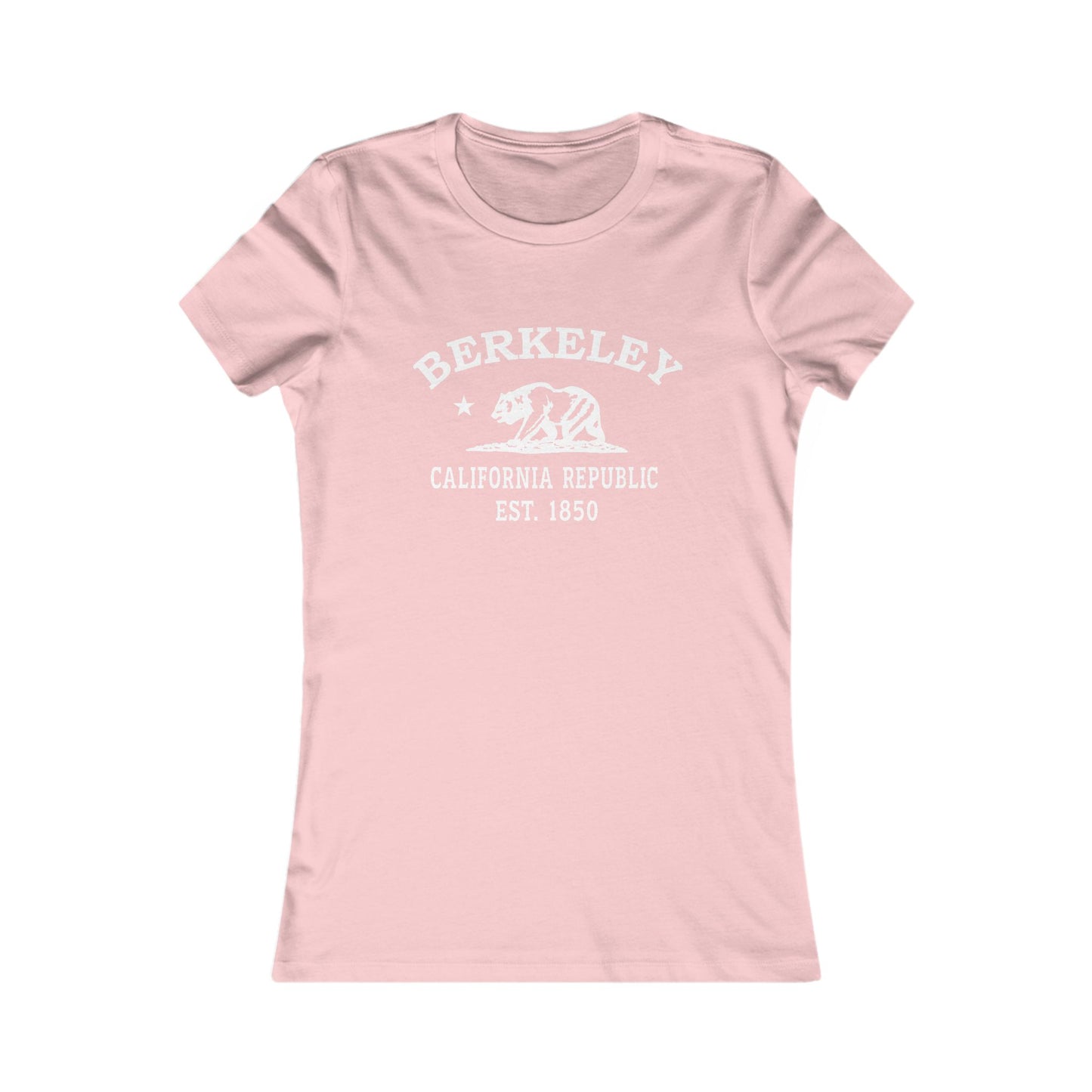 Berkeley California Vintage Retro Womens Fitted Ringspun Cotton Tee - White Logo