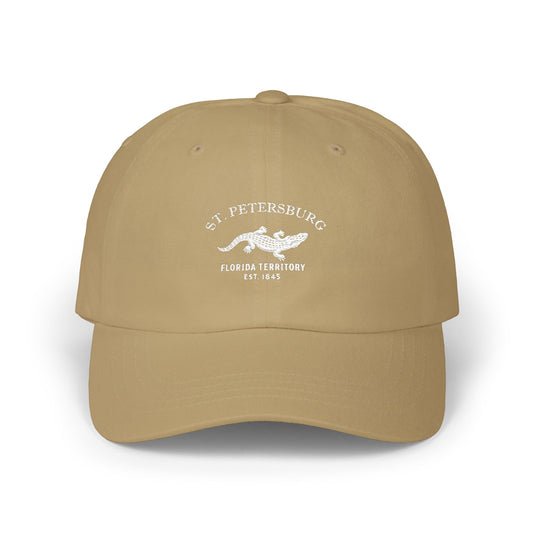 St Petersburg Florida Vintage Retro Embroidered Cotton Cap - White Logo