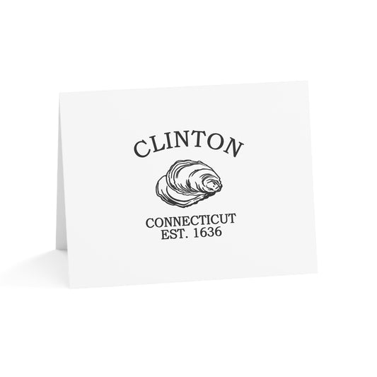 Clinton Connecticut Vintage Retro Thank You Card Set - Black Logo