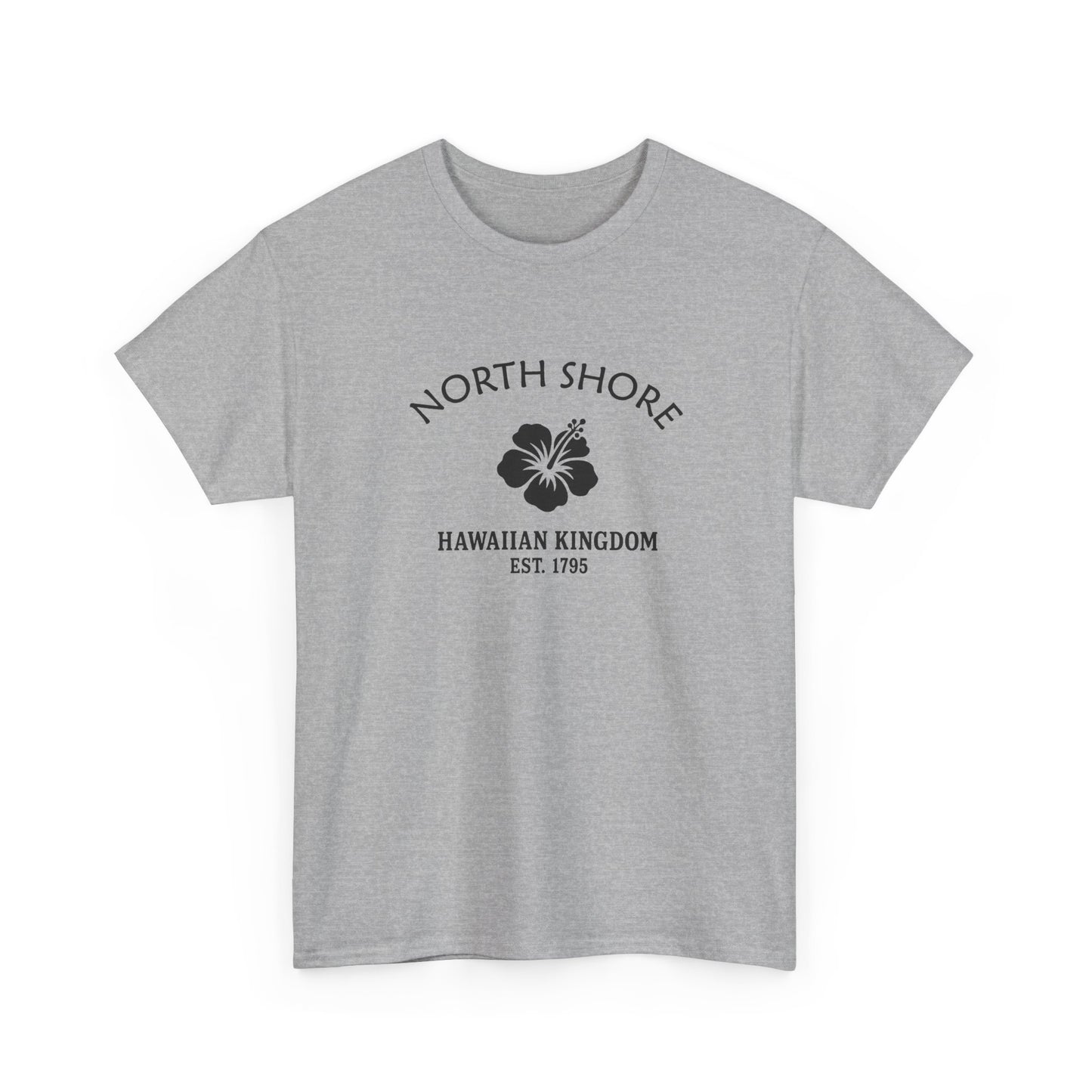 North Shore Hawaii Vintage Retro Unisex Heavy Cotton Tee - Black Logo