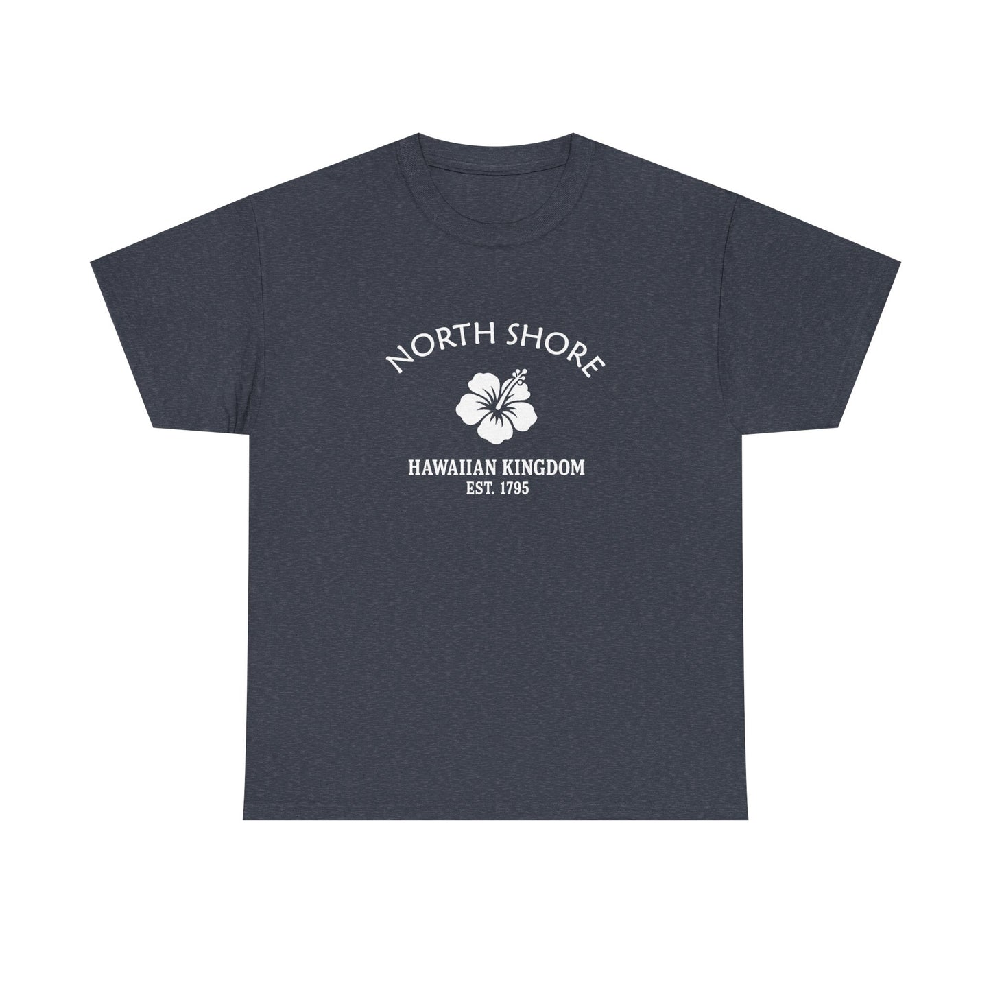 North Shore Hawaii Vintage Retro Unisex Heavy Cotton Tee - White Logo