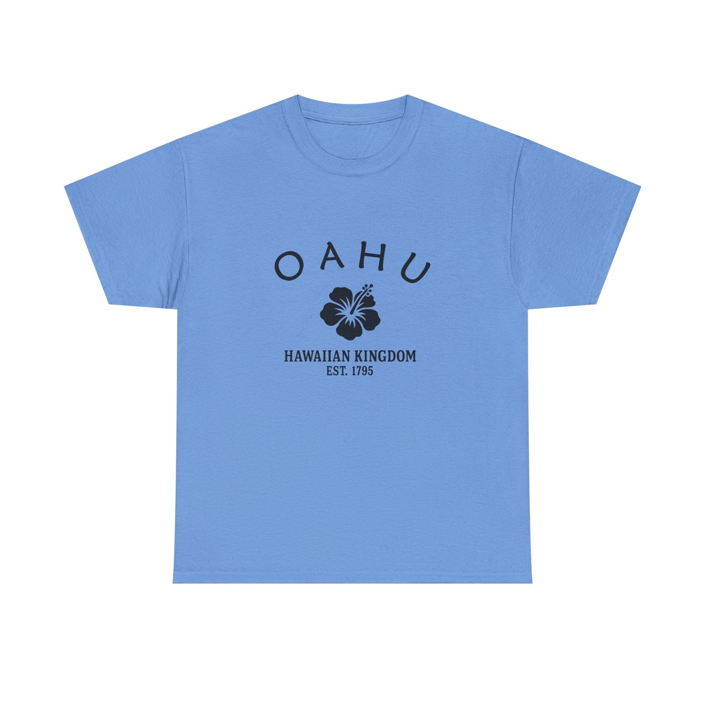 Oahu Hawaii Vintage Retro Unisex Heavy Cotton Tee - Black Logo