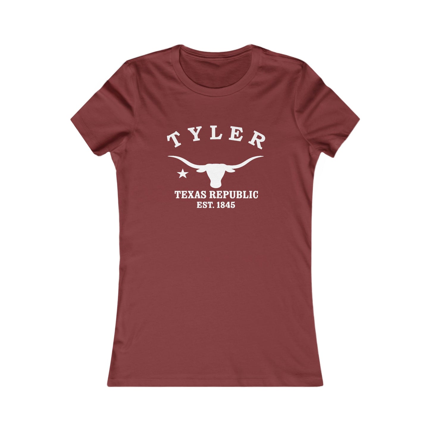 Tyler Texas Vintage Retro Womens Fitted Ringspun Cotton Tee - White Logo