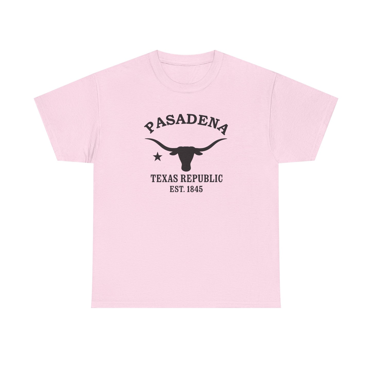 Pasadena Texas Vintage Retro Unisex Heavy Cotton Tee - Black Logo