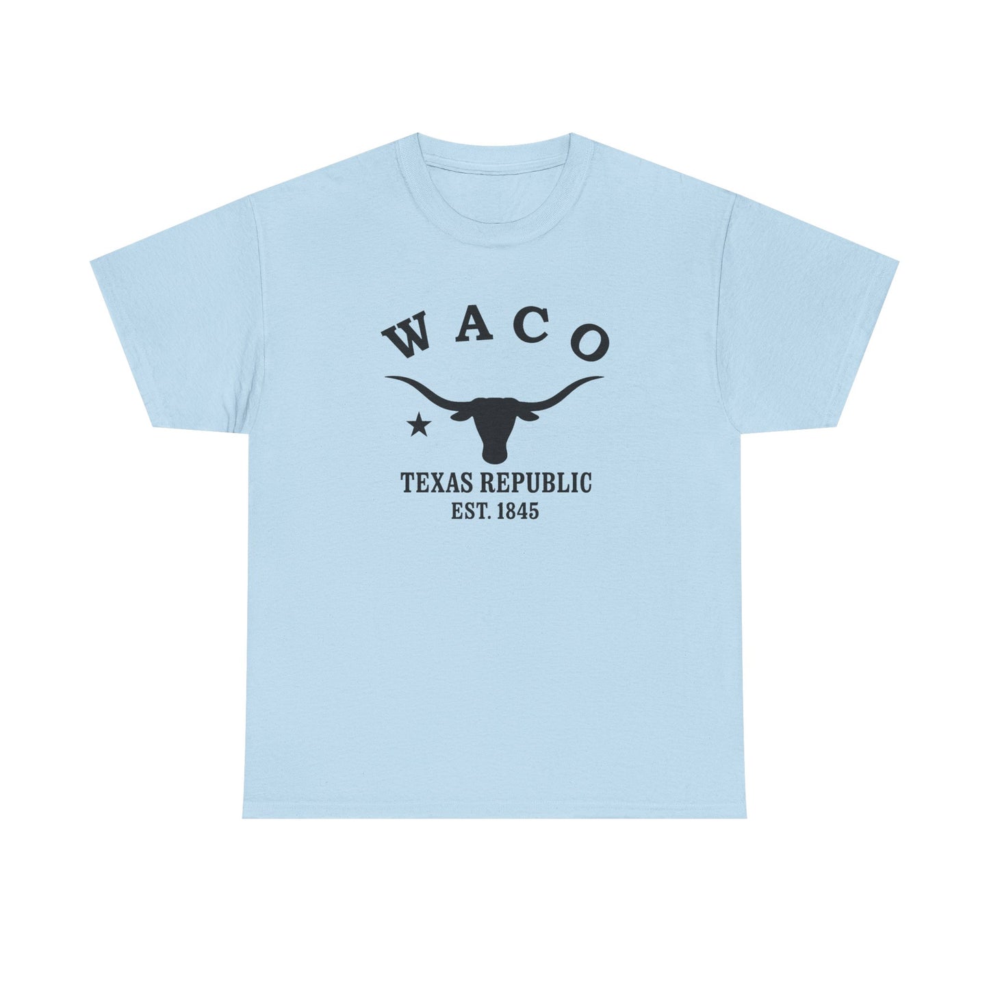 Waco Texas Vintage Retro Unisex Heavy Cotton Tee - Black Logo