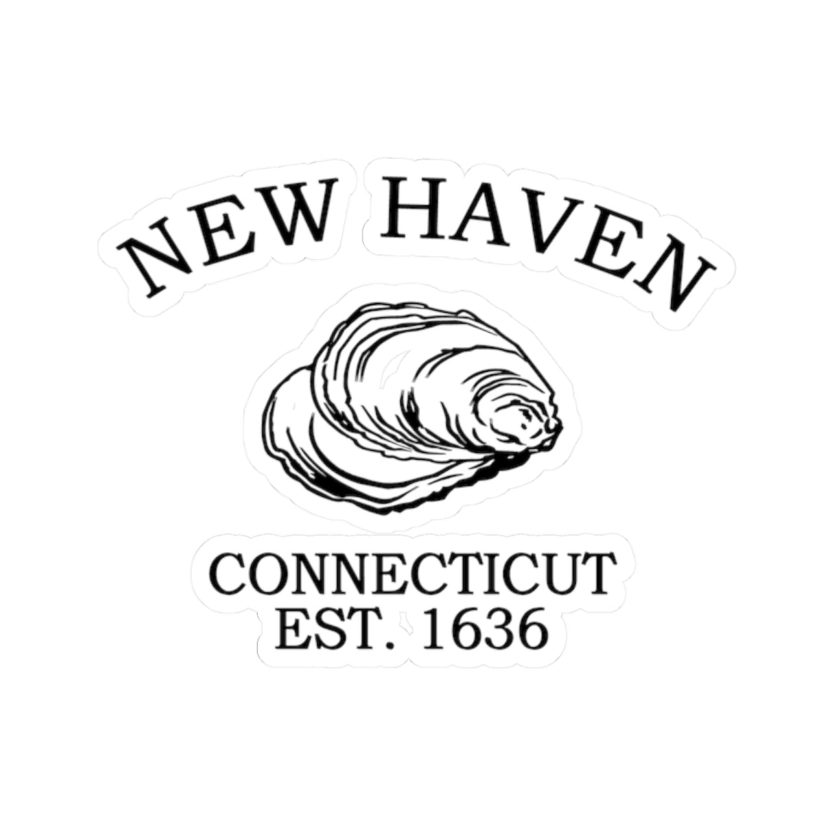 New Haven Connecticut Vintage Retro Vinyl Sticker - Black Logo