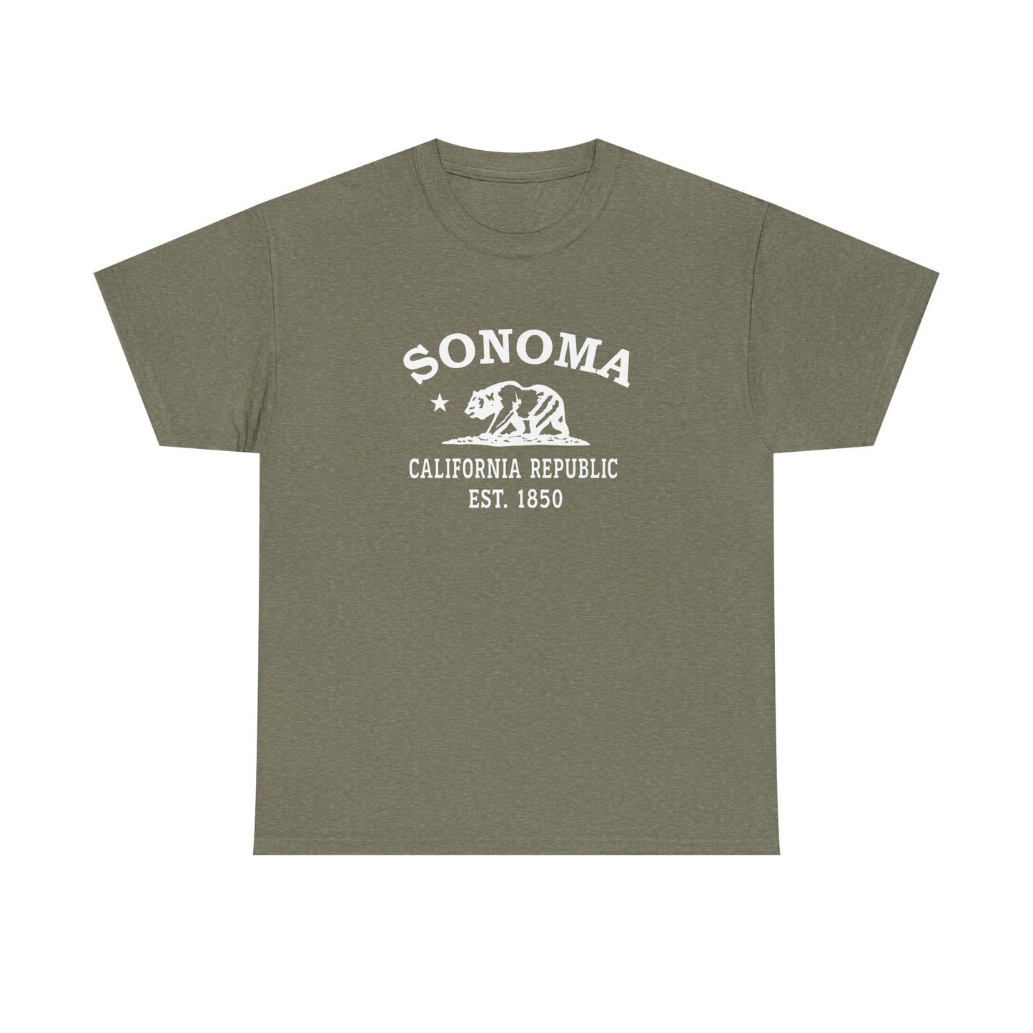 Sonoma California Vintage Retro Unisex Heavy Cotton Tee - White Logo