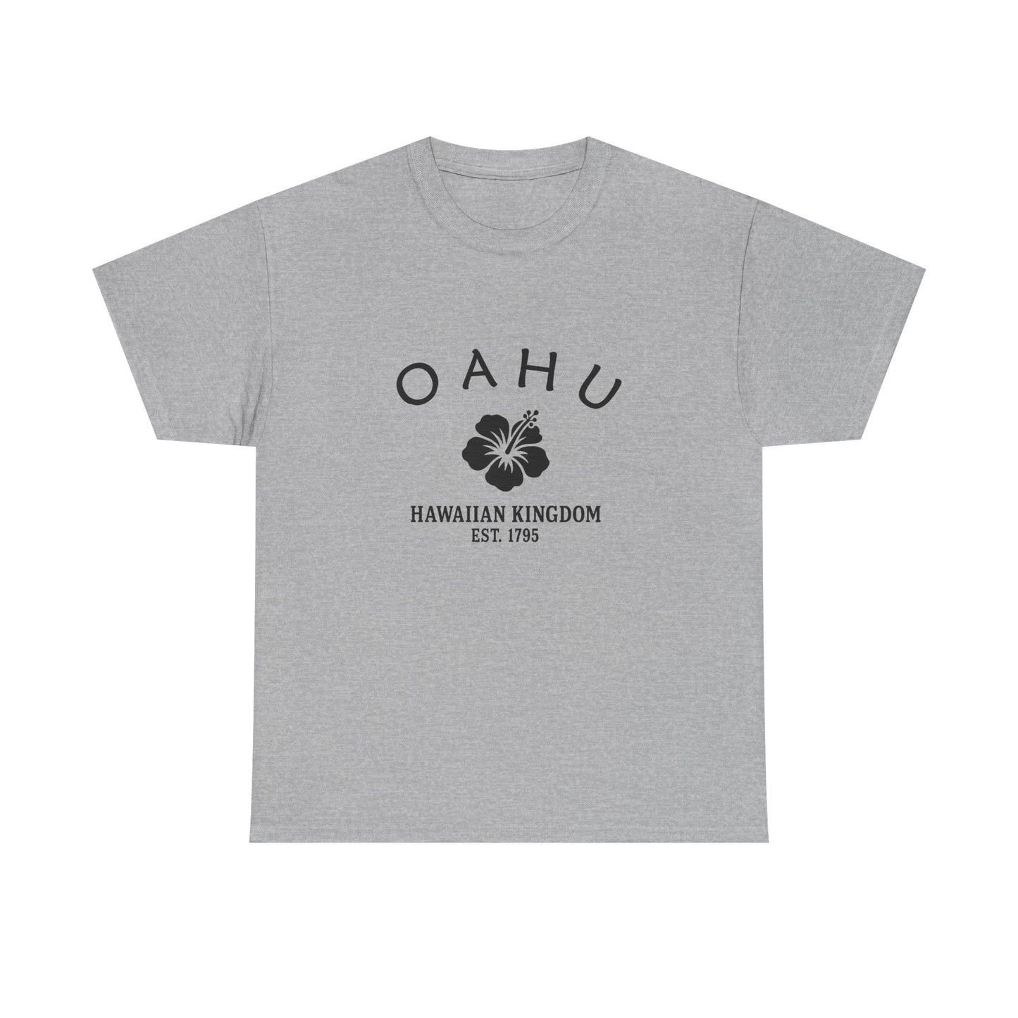 Oahu Hawaii Vintage Retro Unisex Heavy Cotton Tee - Black Logo