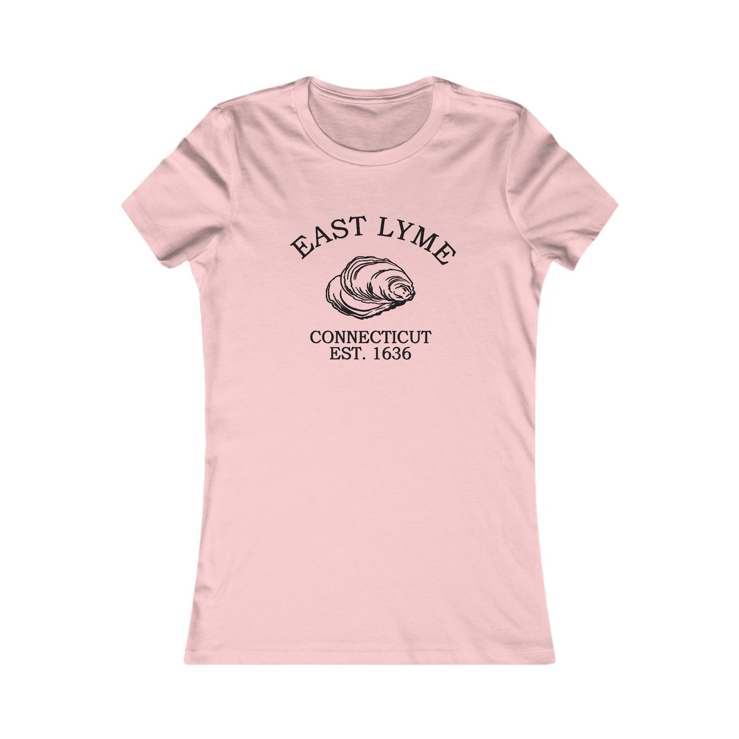 East Lyme Connecticut Vintage Retro Womens Fitted Ringspun Cotton Tee - Black Logo