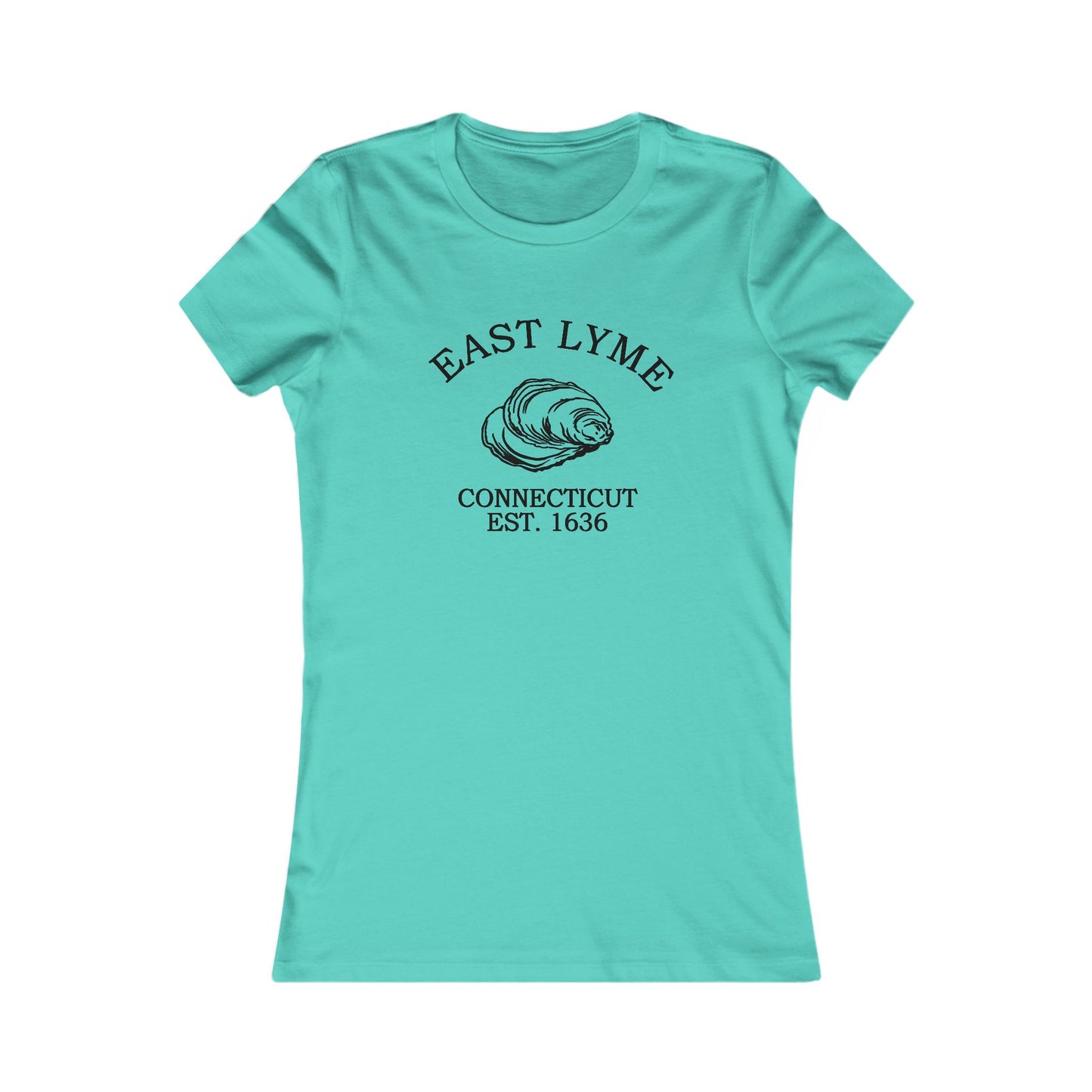 East Lyme Connecticut Vintage Retro Womens Fitted Ringspun Cotton Tee - Black Logo