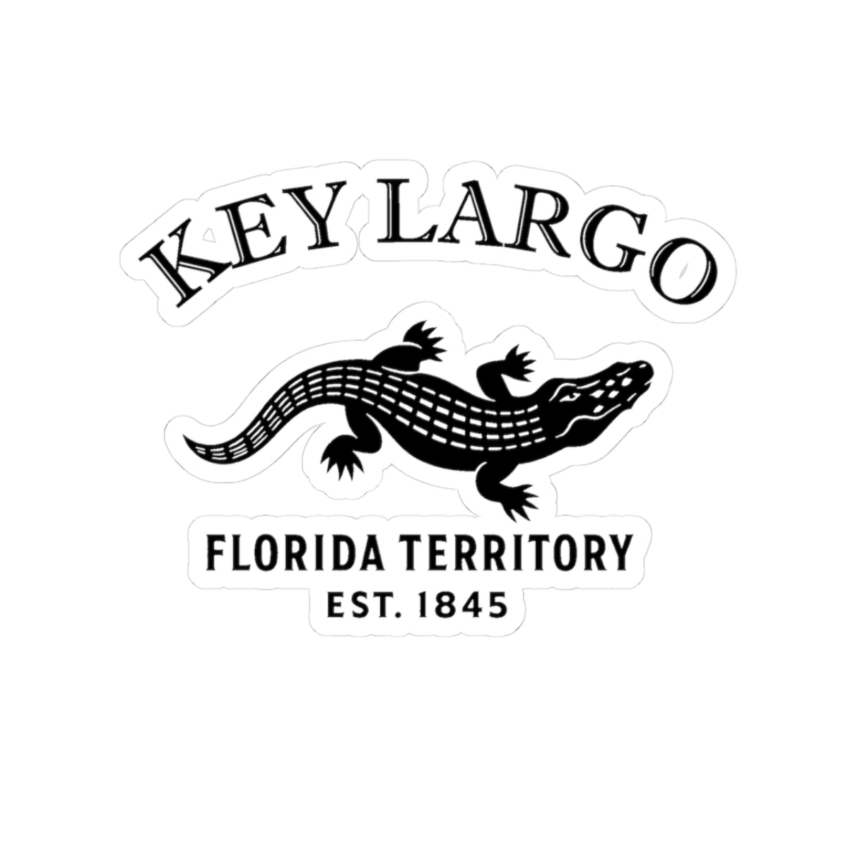 Key Largo Florida Vintage Retro Vinyl Sticker - Black Logo