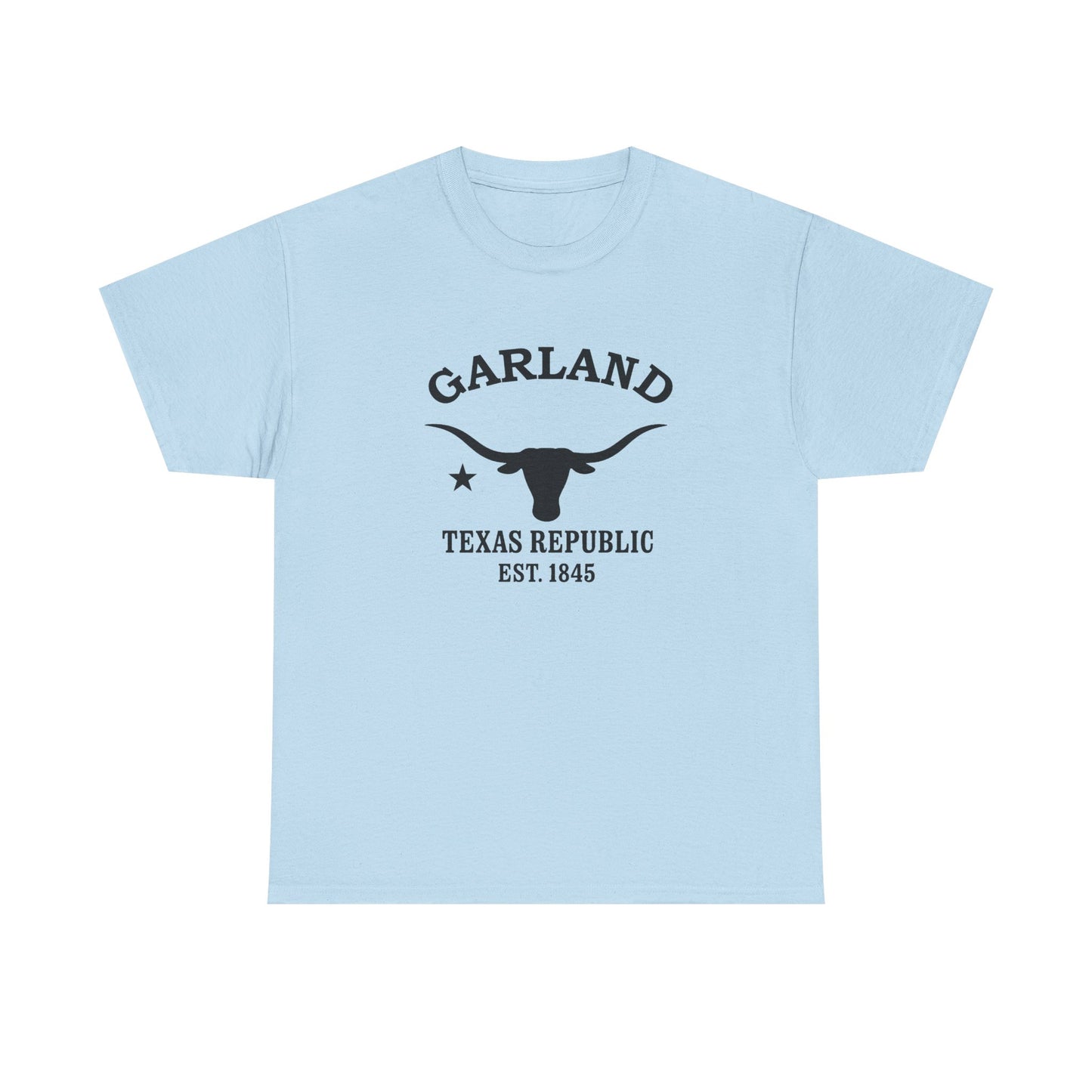 Garland Texas Vintage Retro Unisex Heavy Cotton Tee - Black Logo