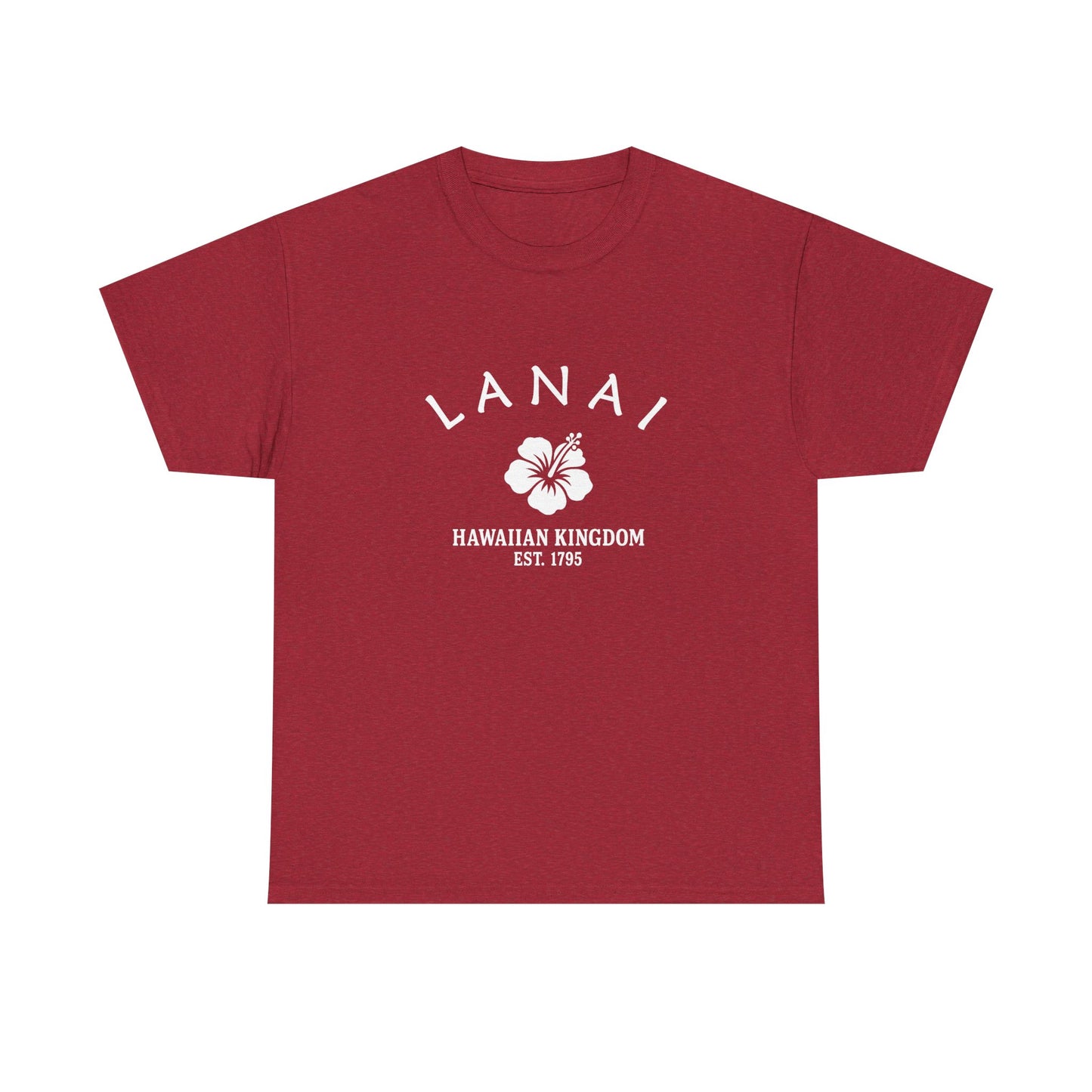 Lanai Hawaii Vintage Retro Unisex Heavy Cotton Tee - White Logo
