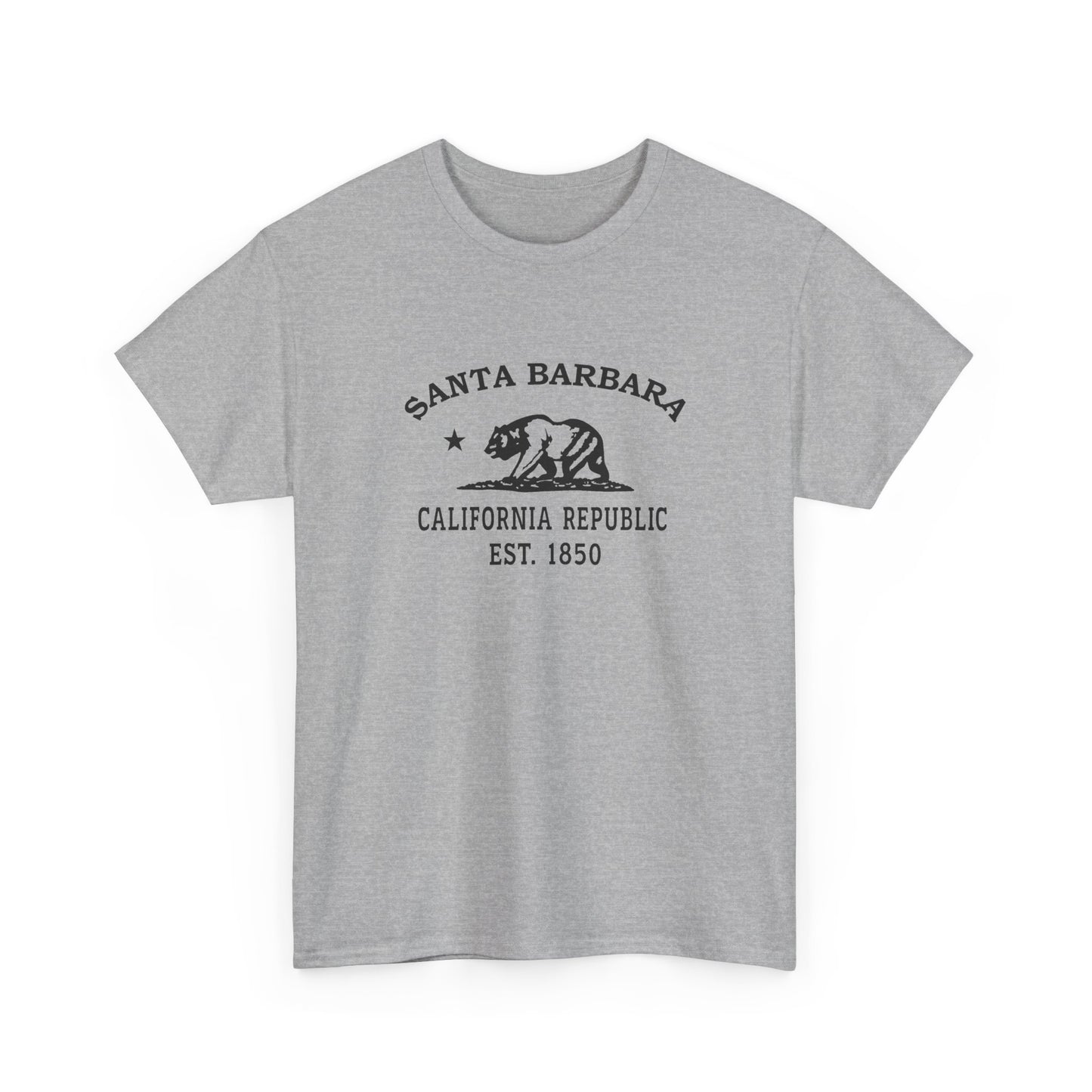 Santa Barbara California Vintage Retro Unisex Heavy Cotton Tee - Black Logo