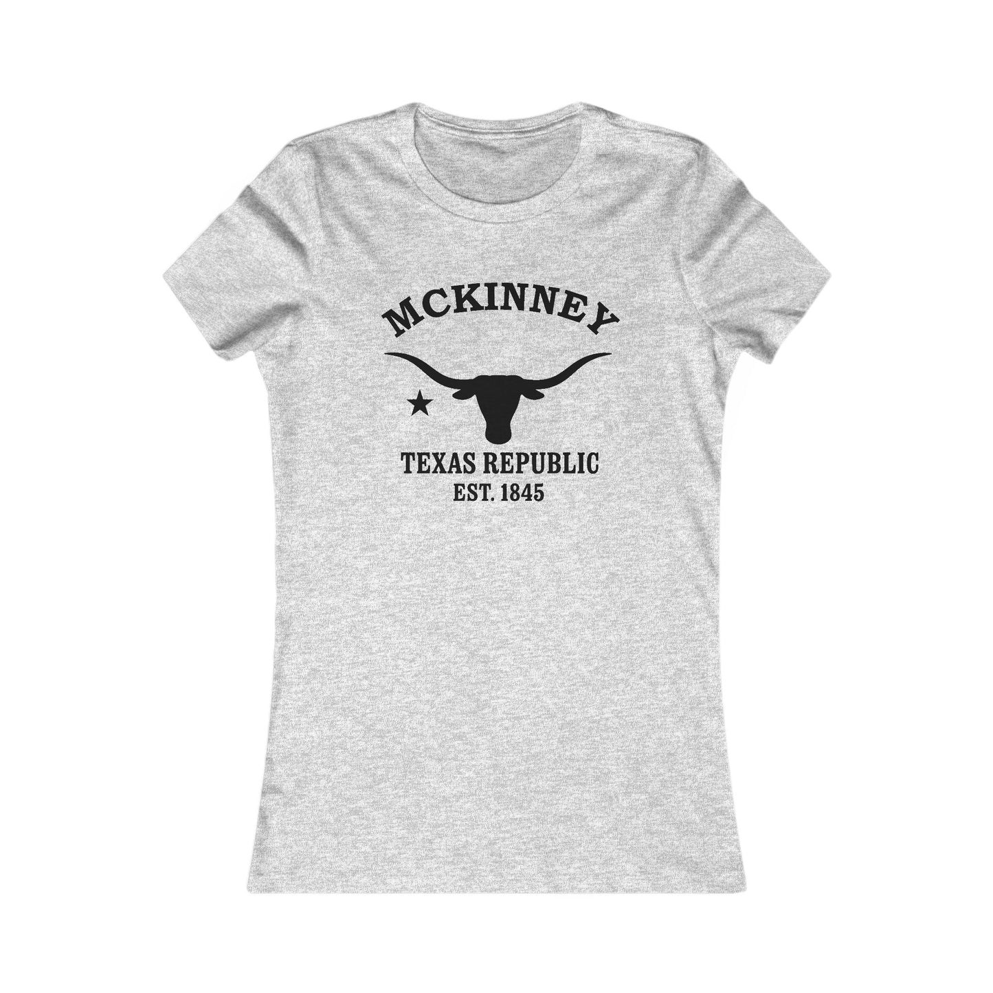 McKinney Texas Ringspun Cotten Fitted Vintage Retro Womens Tee - Black Logo