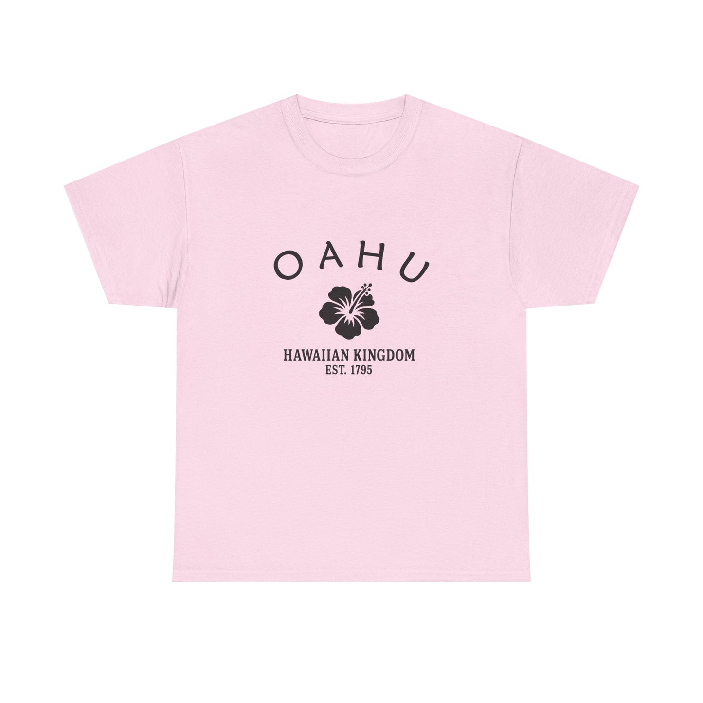 Oahu Hawaii Vintage Retro Unisex Heavy Cotton Tee - Black Logo