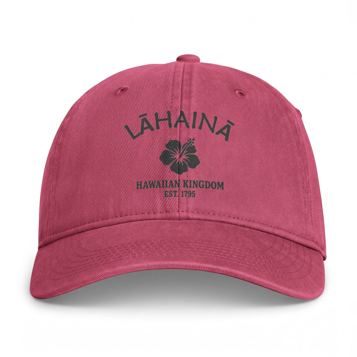 Lahaina Hawaii Distressed Cotton Cap - Charcoal Print Logo