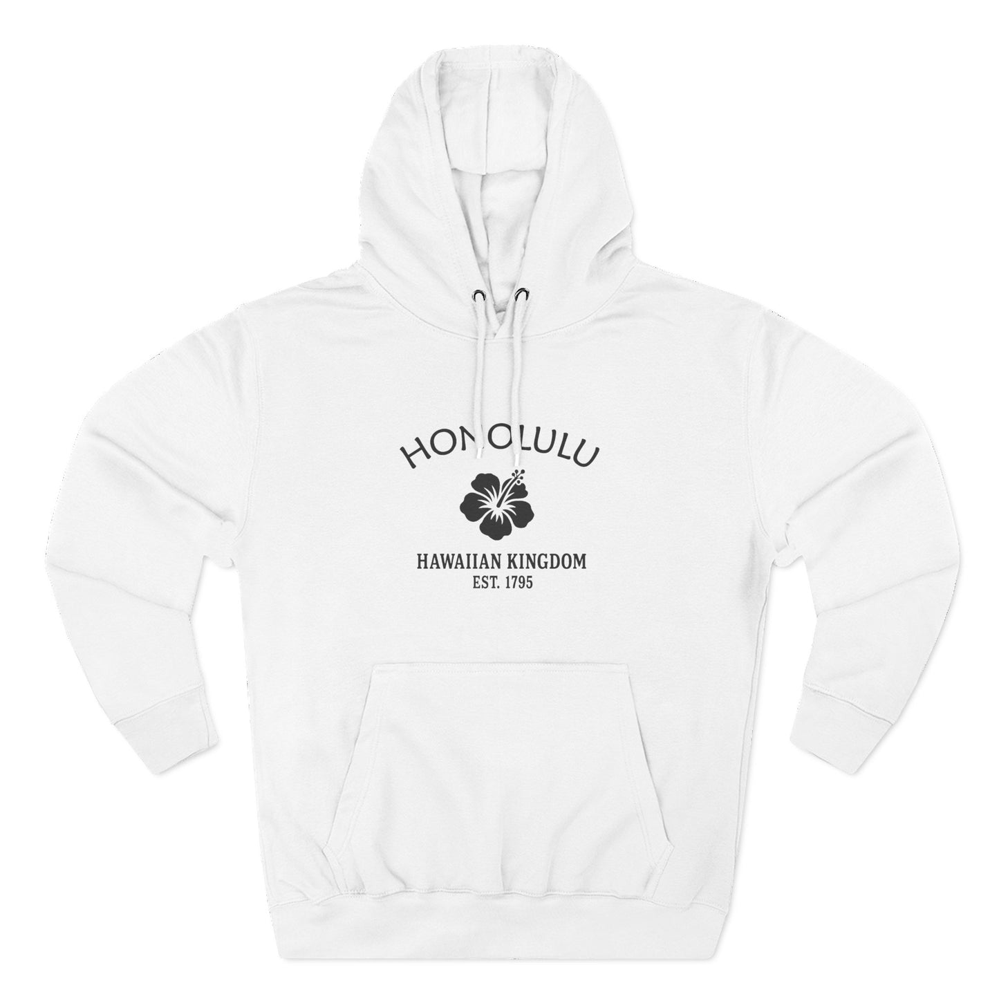 Honolulu Hawaii Vintage Retro Unisex Heavy Cotton Hoodie - Black Logo