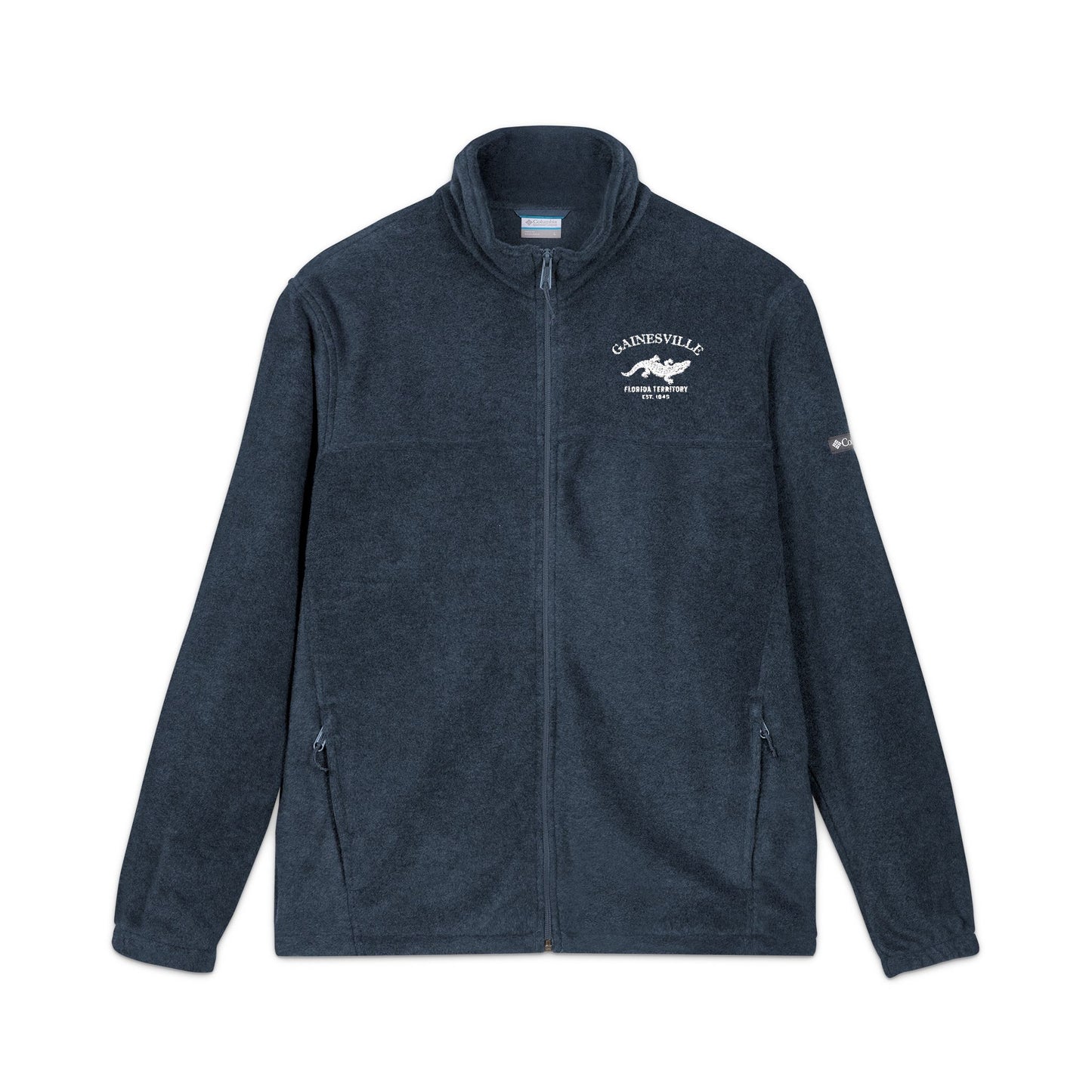 Gainesville Florida Vintage Retro Unisex Embroidered Fleece Jacket - White Logo