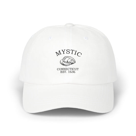 Mystic Connecticut Vintage Retro Embroidered Cotton Cap - Black Logo