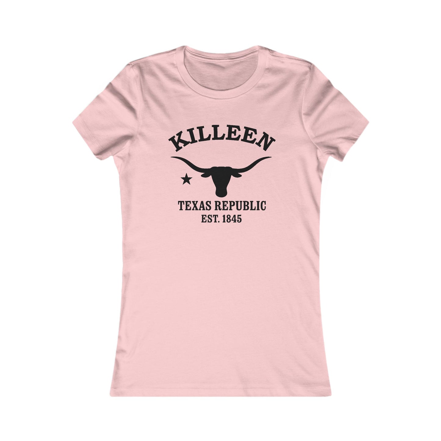 Killeen Texas Ringspun Cotten Fitted Vintage Retro Womens Tee - Black Logo