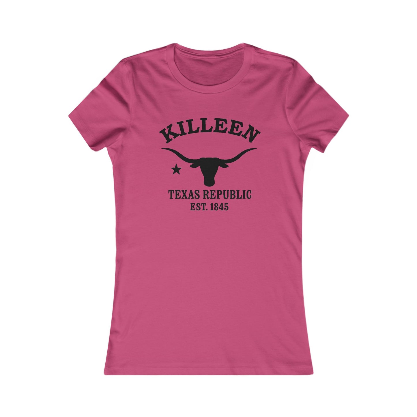 Killeen Texas Ringspun Cotten Fitted Vintage Retro Womens Tee - Black Logo